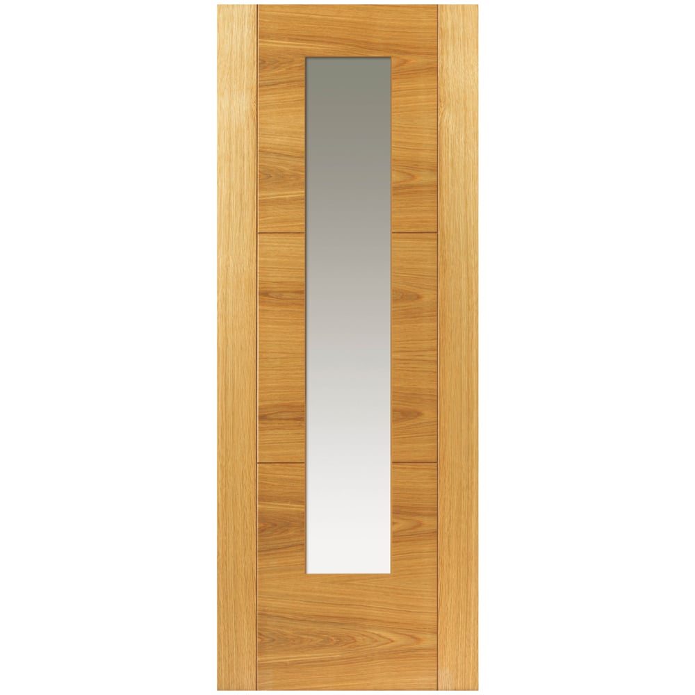 JB Kind Mistral Contemporary Oak Glazed Internal Door 1981 x 762mm Image 1