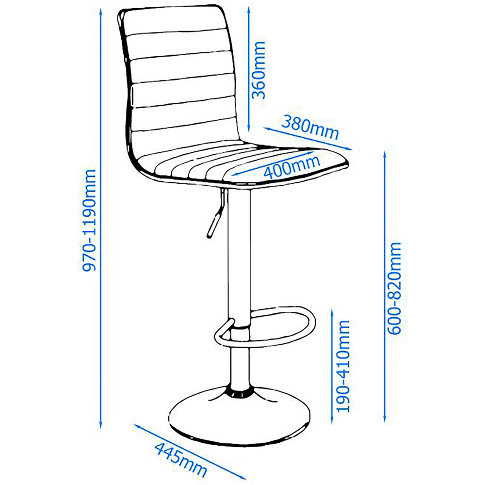 Dorel Colby Grey High Back PU Barstool Image 8