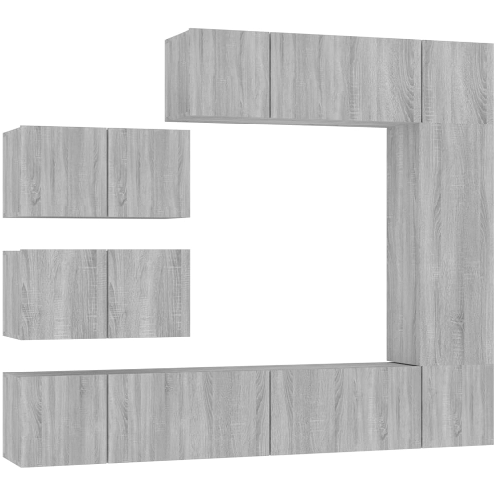 vidaXL 15 Door Grey Sonoma TV Cabinet Image 2