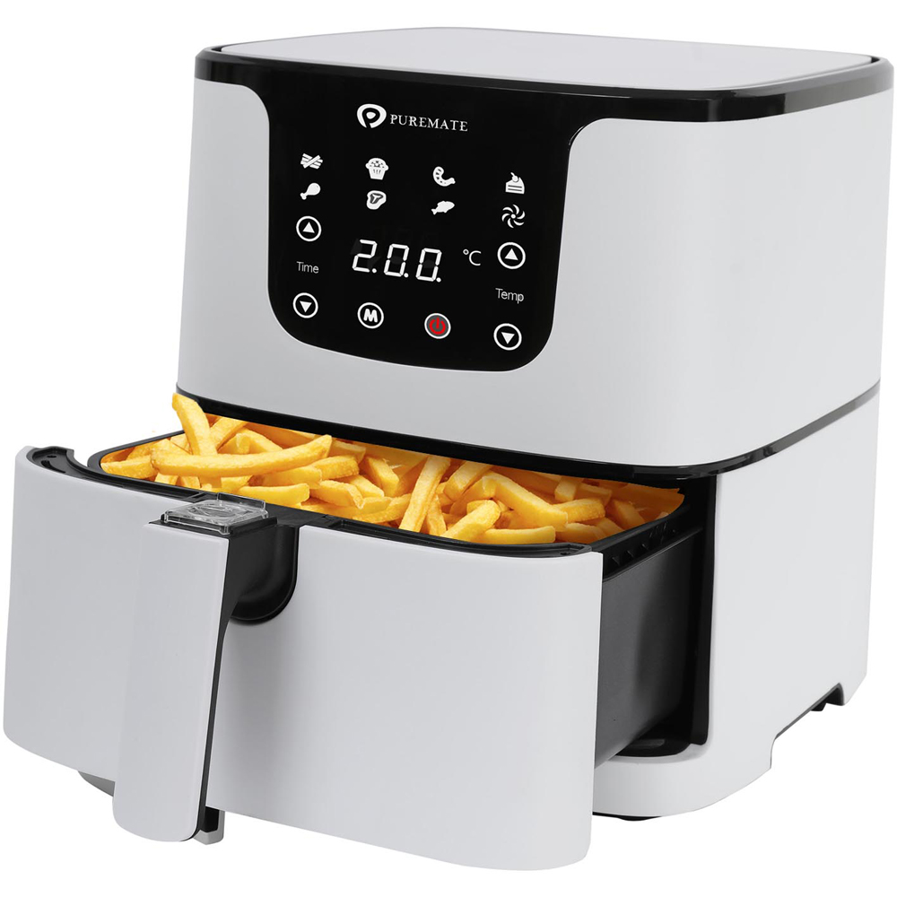 PureMate White Digital Air Fryer with Timer 5.5L Image 1