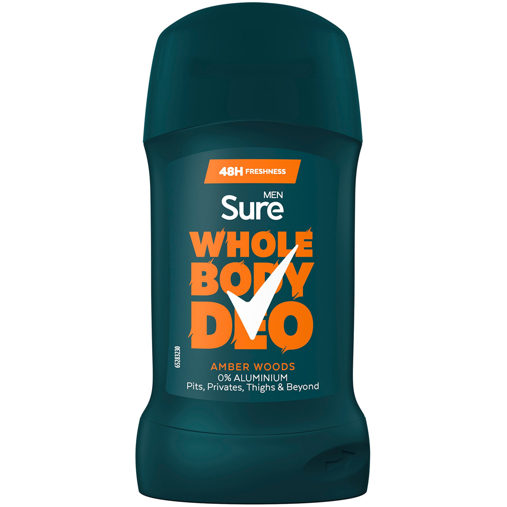 Sure Men Whole Body Amber Woods All Over Odour Control Deodorant Stick 50ml 6 Pack Image 2