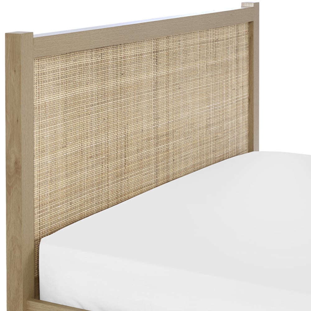 Julian Bowen Padstow Rattan King Size Oak Bed Frame Image 5