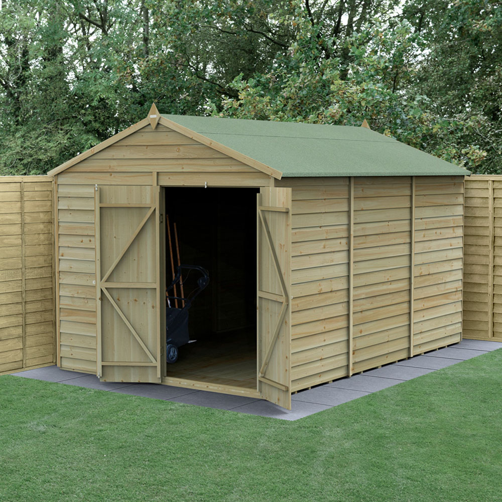Forest Garden 4LIFE 8 x 12ft Double Door Apex Shed Image 2