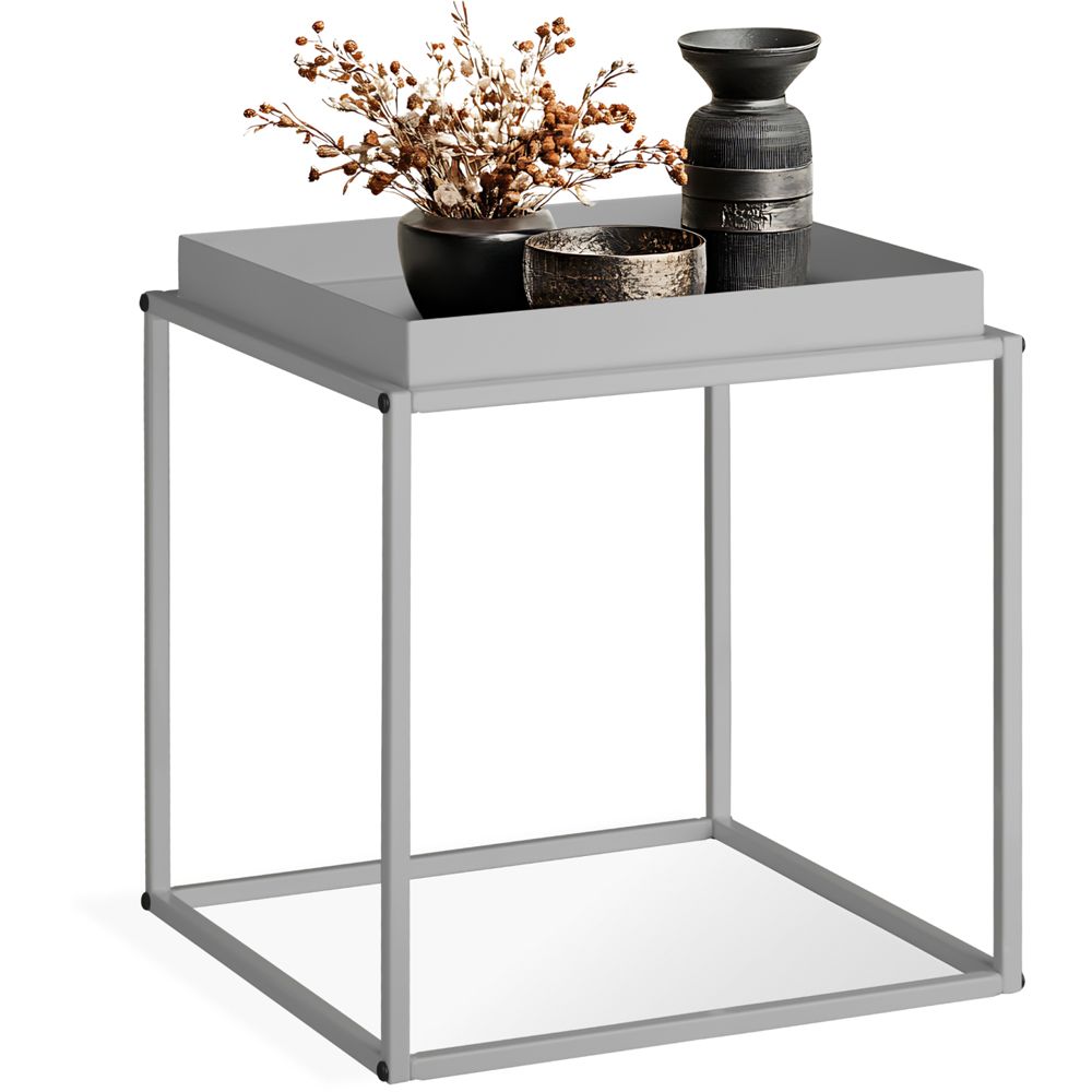 tectake Cambridge Single Shelf Grey Bedside Table Image 2