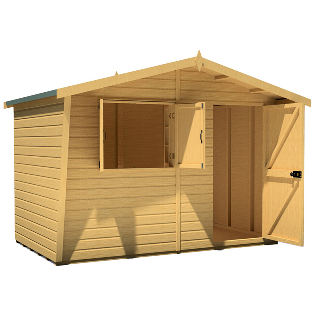 Shire 10 x 6ft Shiplap Style C Security Cabin Apex Garden Shed Image 1