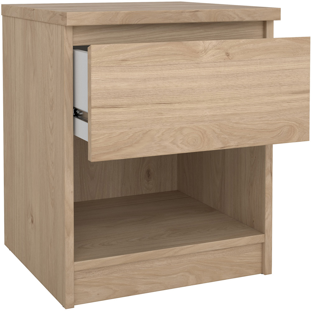 Florence Single Drawer Single Shelf Jackson Hickory Oak Bedside Table Image 4