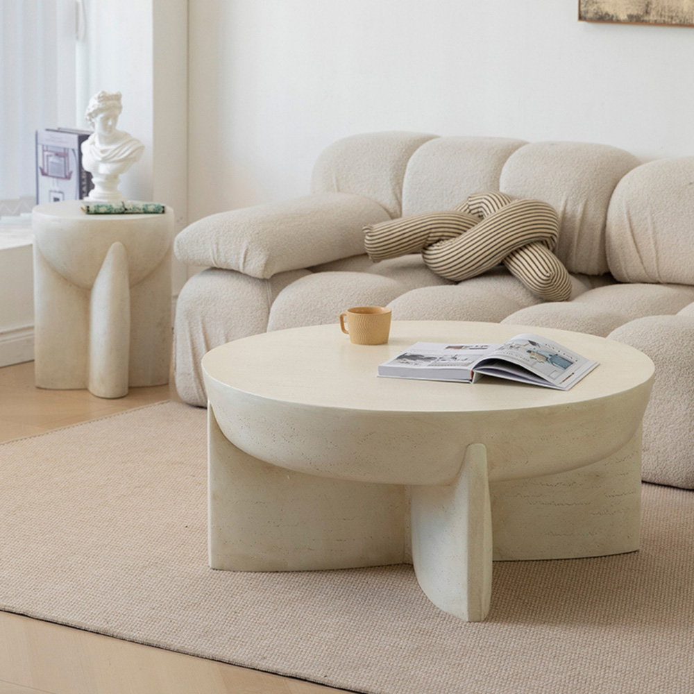Desser Naples Concrete Effect Round Coffee Table Image 8