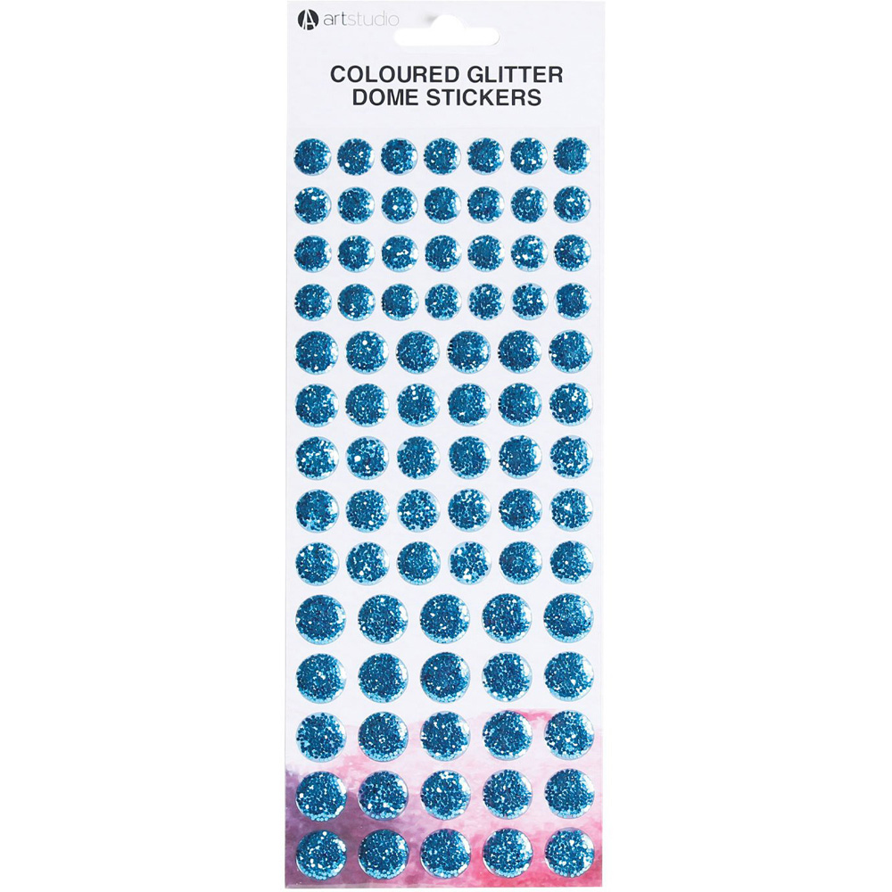 Art Studio Glitter Dome Stickers - Blue/Pink/Red Image 4