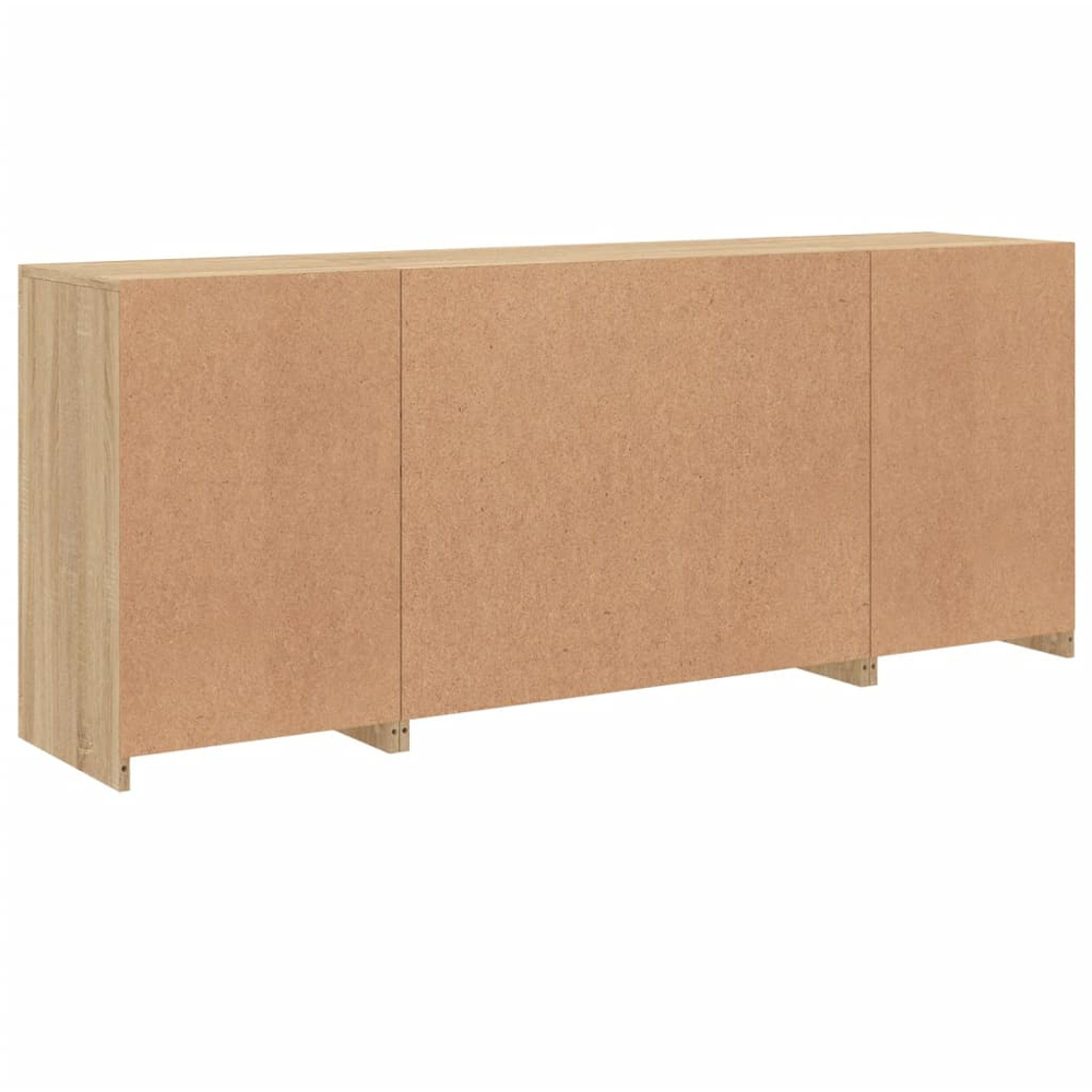 vidaXL 4 Door 8 Shelf Sonoma Oak Sideboard with LED Lights Image 8