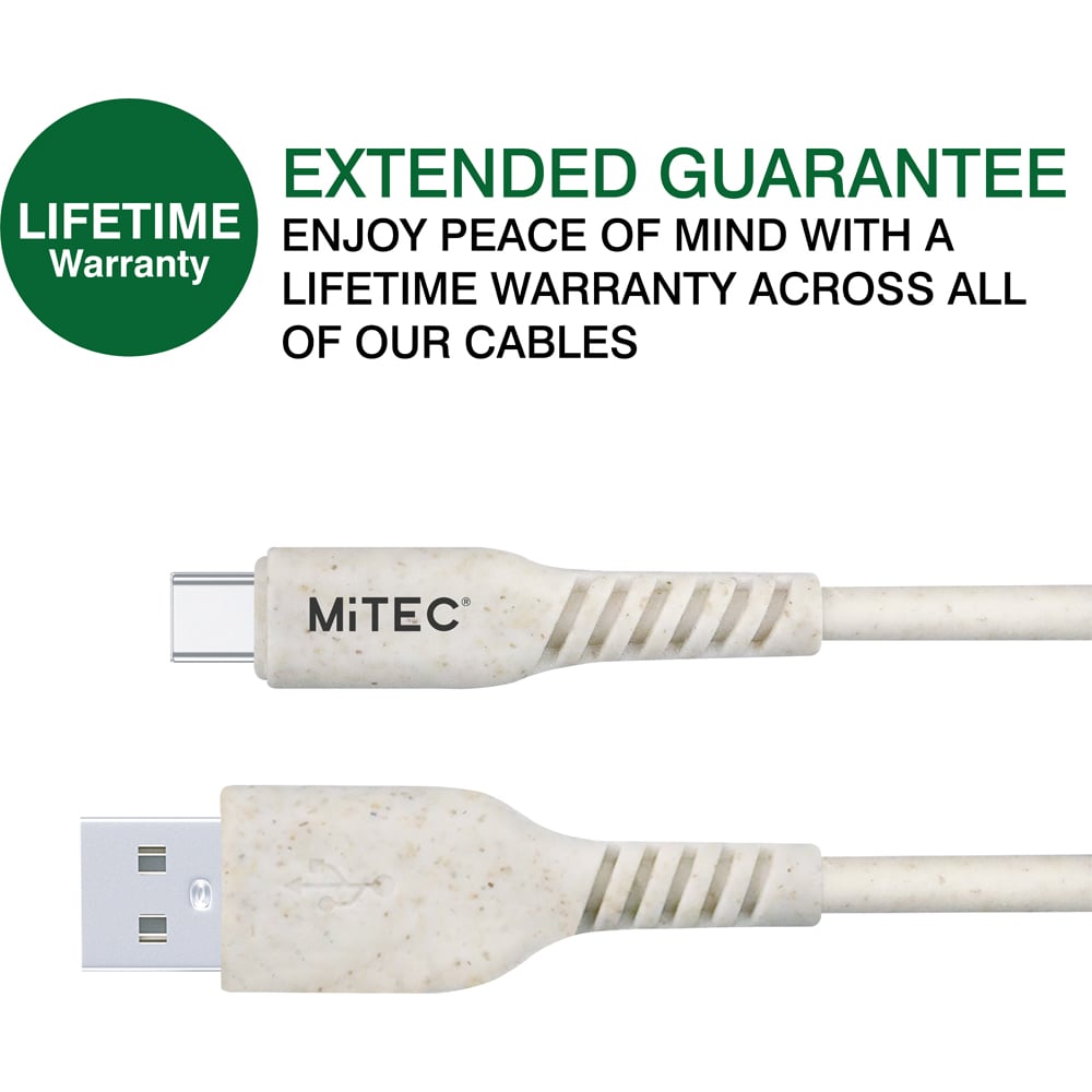 MiTEC Natural Bioplastics USB-C to USB-A Cable 1m Image 4