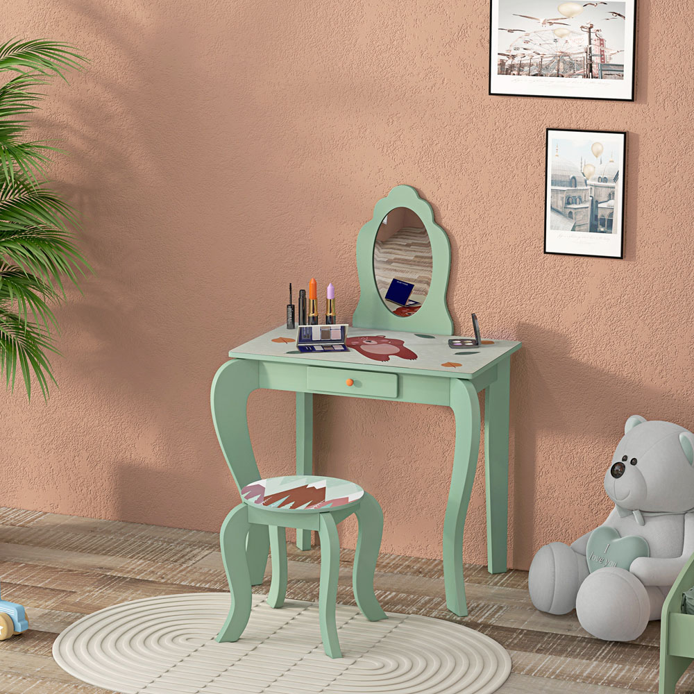 Playful Haven Green Kids Dressing Table Set Image 4