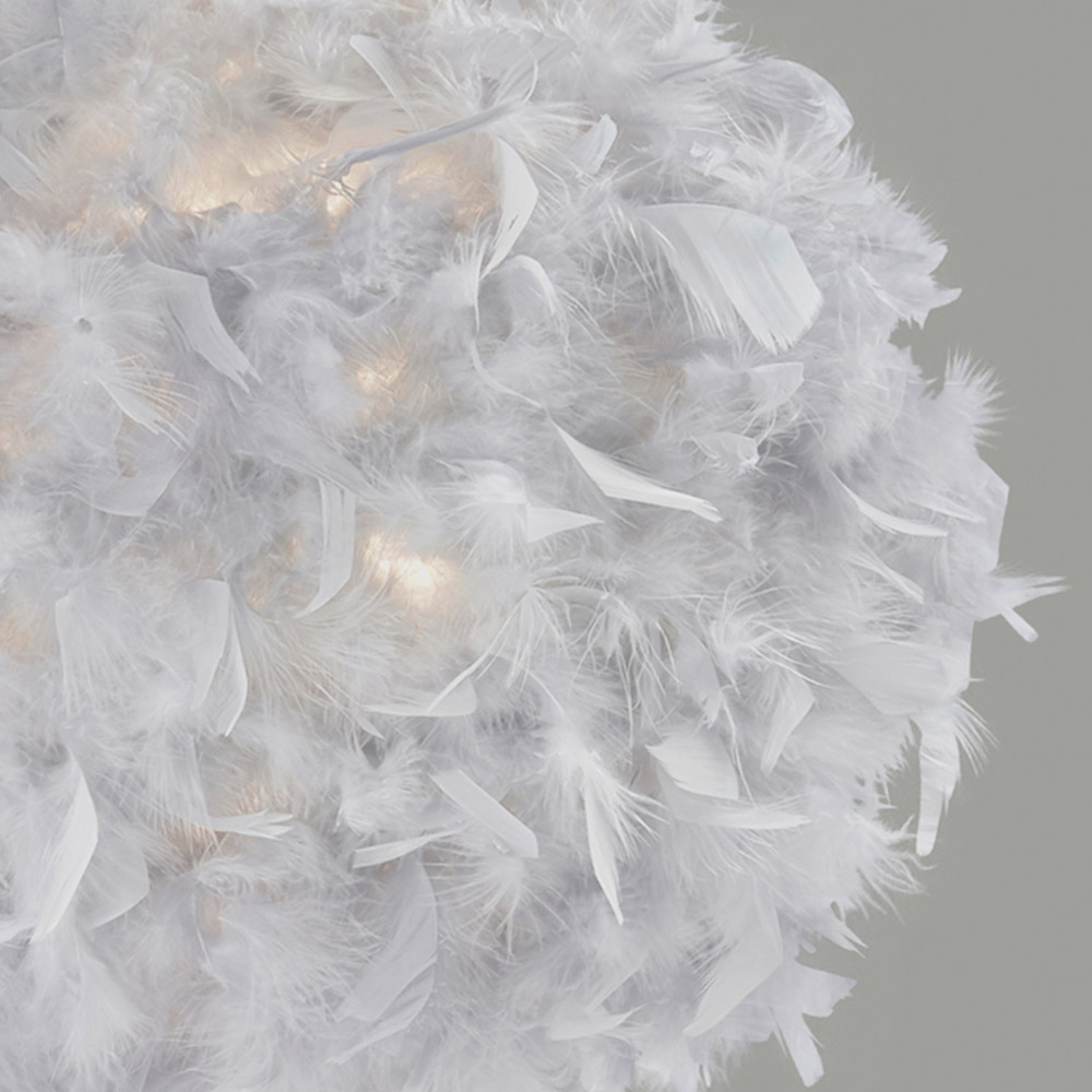Lighting Collection Grey Feather Pendant Shade Image 4