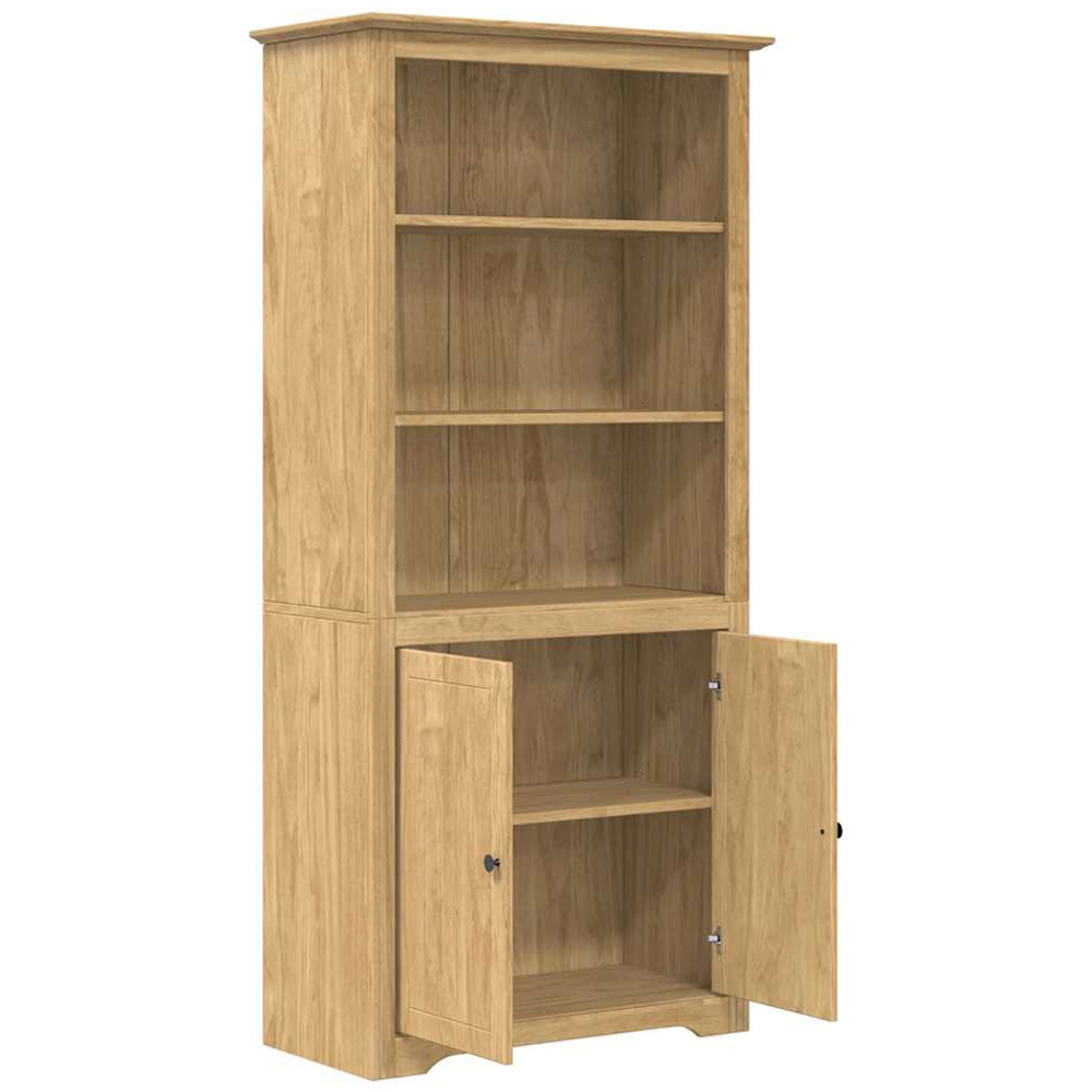 vidaXL Bodo 2 Door 3 Shelf Honey Brown Bookcase Image 3