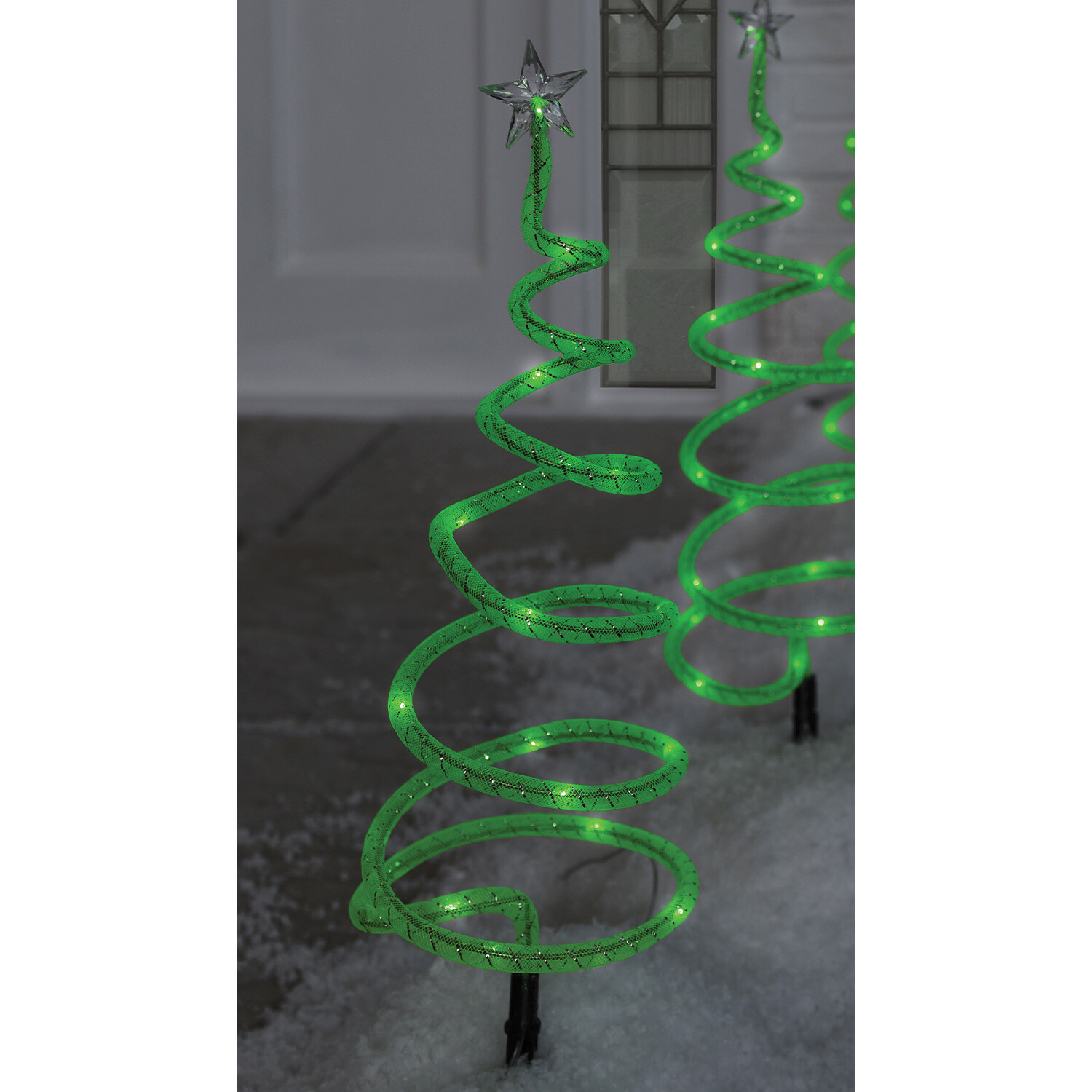 Set of 4 Spiral Tree Stakes - Green Image 2