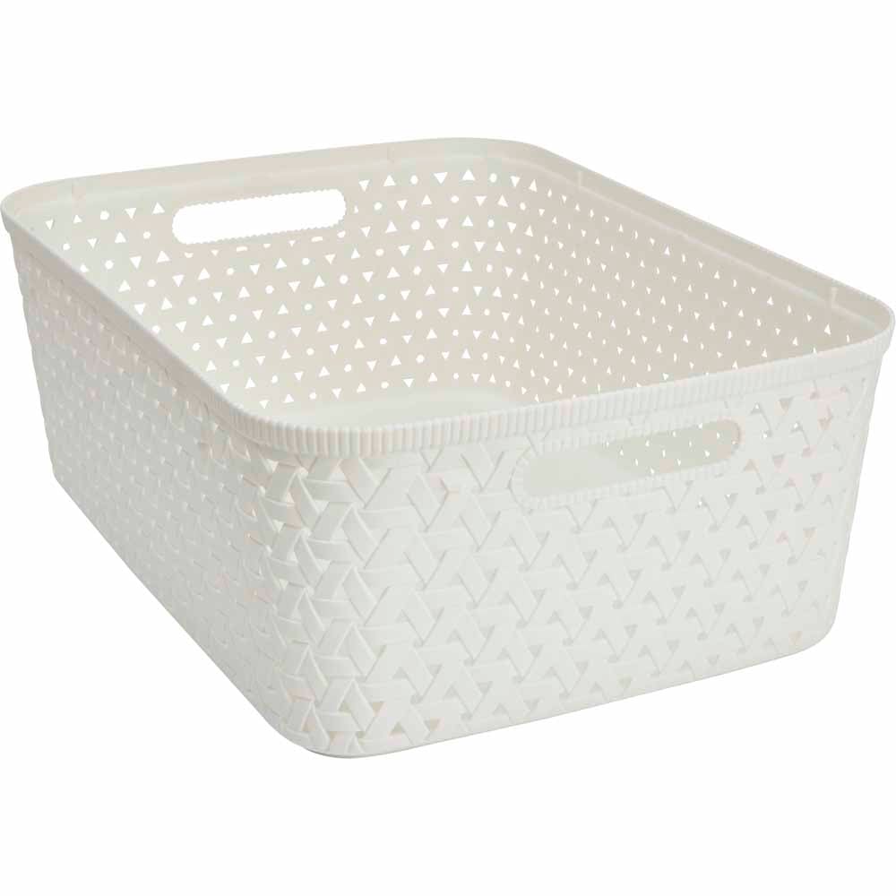 Wilko 15L Marshmallow Storage Box with Lid Image 2