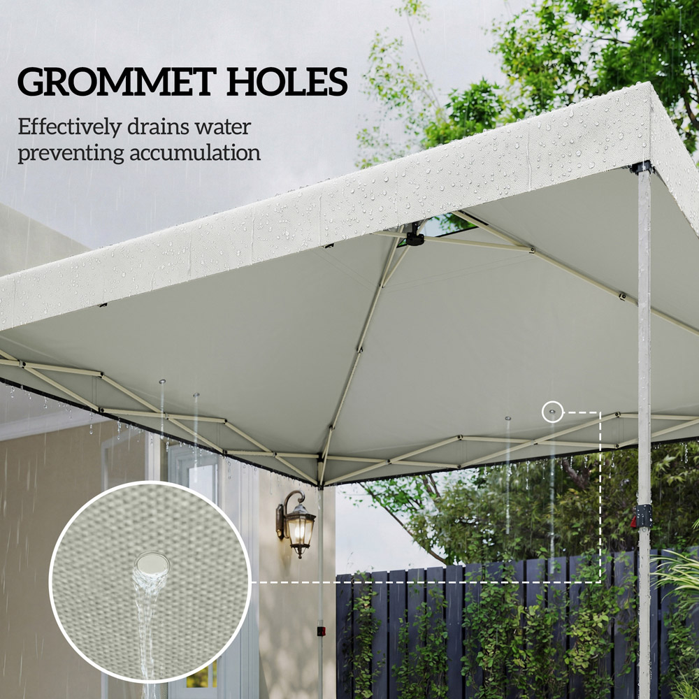 Outsunny 3 x 3m White Waterproof Gazebo Roof Replacement Cover Image 6