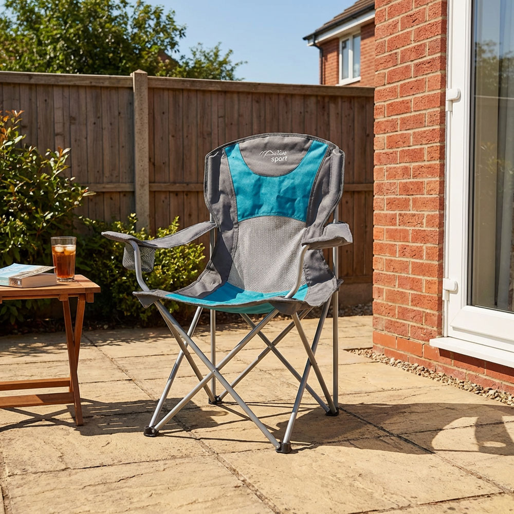 Active Sport Blue and Grey Deluxe Camping Chair Image 7