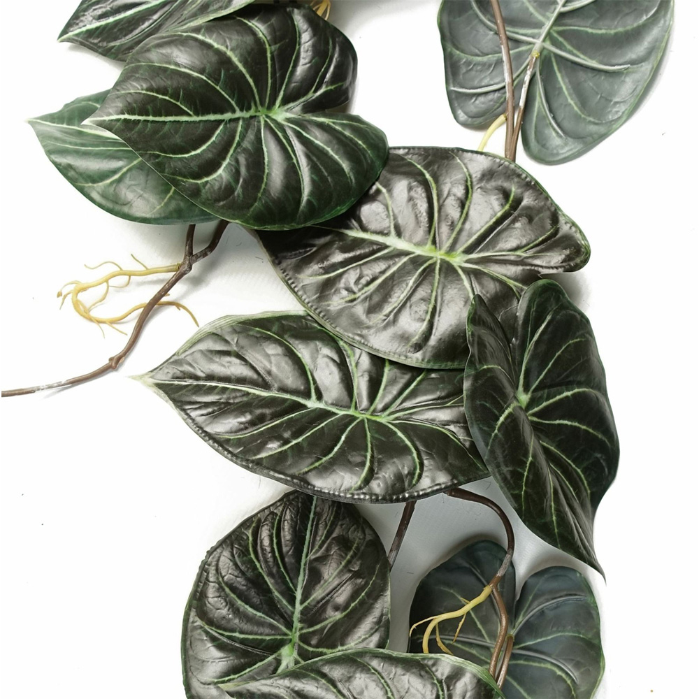 Leaf Trailing Dark Alocasia Dragon Scale Hanging Artificial Plant 4ft Image 3