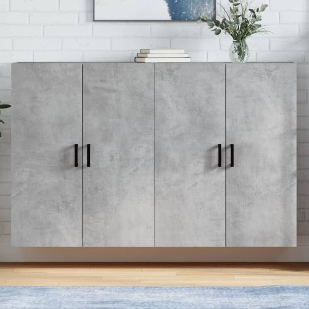 vidaXL 2 Door Concrete Grey Wall Mounted Cabinet Set of 2 Image 1