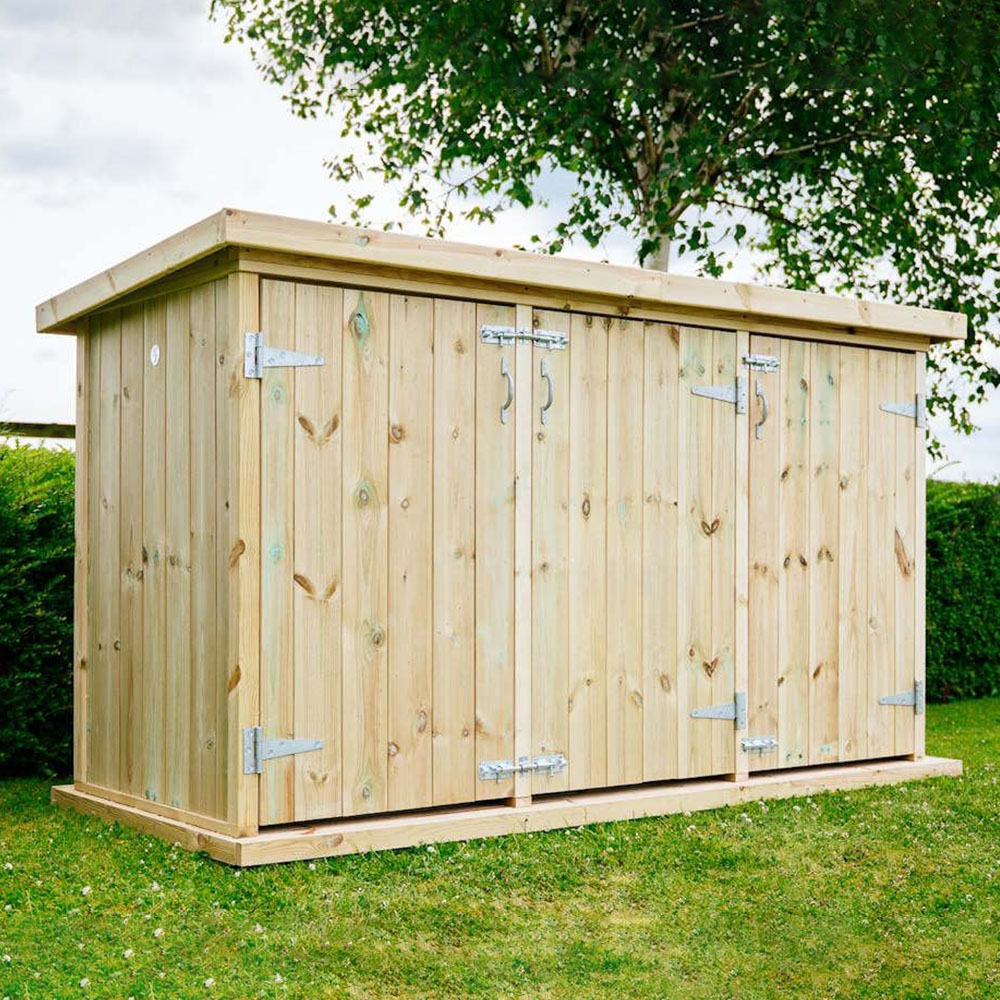The Garden Village Mitton 7 x 2.6ft Large Wooden Apex Garden Storage Shed Image 1