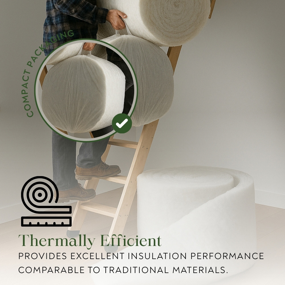 Green Loft Polyester Thermal Insulation Roll 10m x 370mm x 110mm Image 6