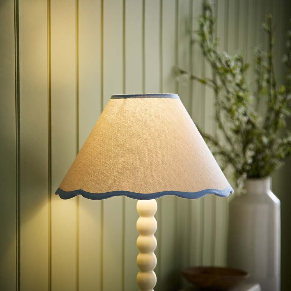ValueLights Florie Scallop Blue Trim Small Shade Image 2