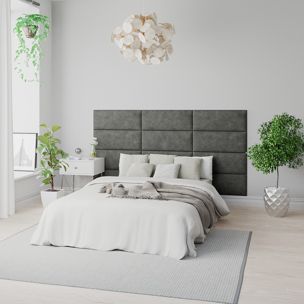 Aspire EasyMount Granite Kimiyo Linen Upholstered Wall Mounted Headboard Panels 4 Pack Image 1