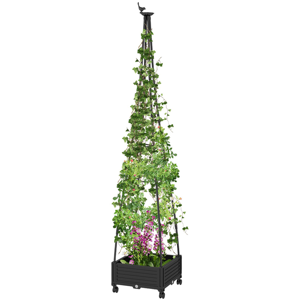 Costway Black Climbing Plants Obelisk Garden Trellis Image 1