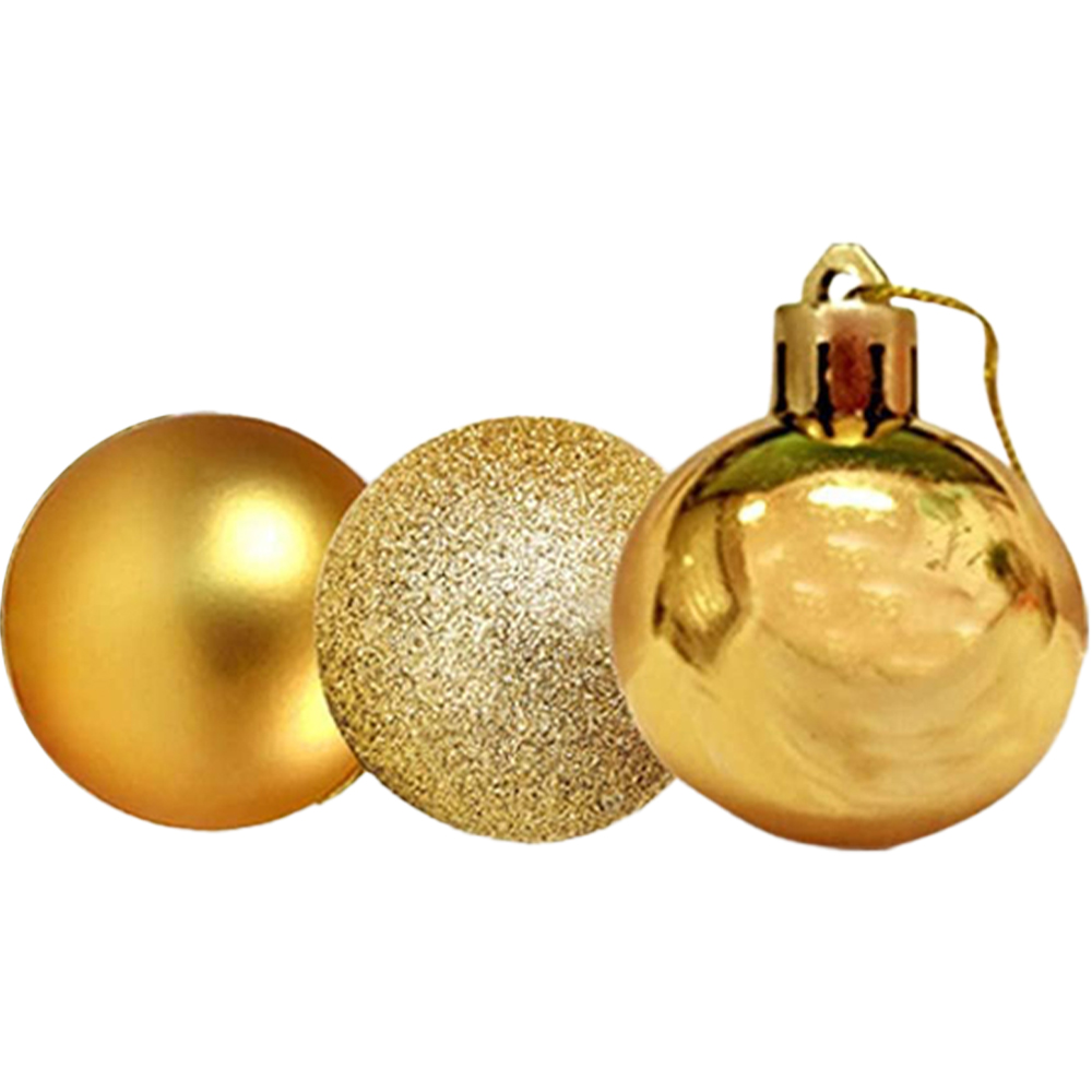 Shatchi 3cm Gold Shatterproof Christmas Bauble 12 Pack Image 2