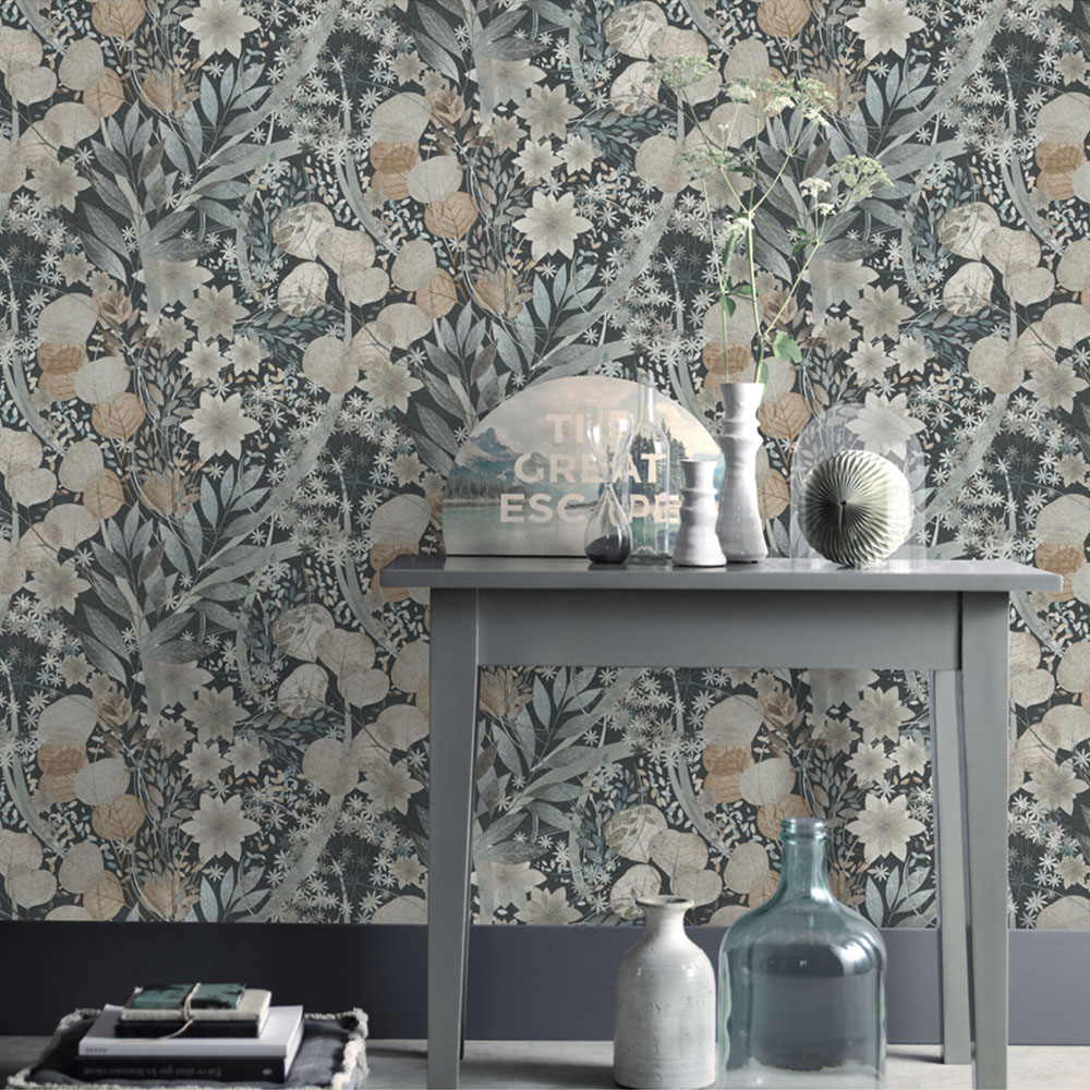 Erismann Secret Grove Deep Blue Wallpaper Image 5