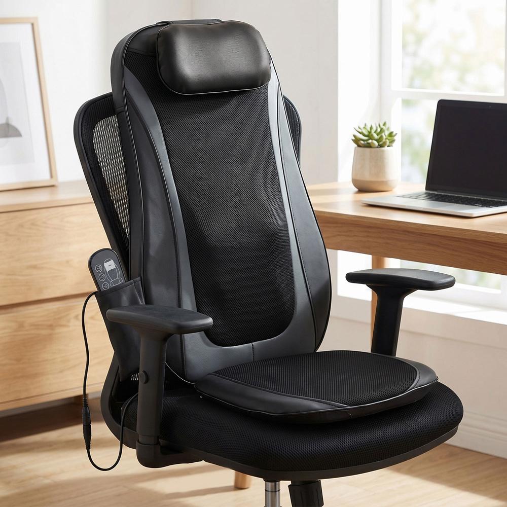 HOMCOM Heat and Deep Tissue Back Massager Home Office Chair Image 4