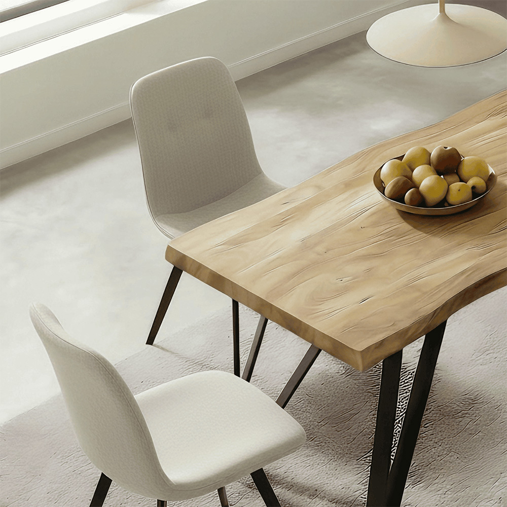 Home Source Arbore and Ashford 4 Seater Rectangular Dining Set Oak Woodgrain Effect and Off White Image 4