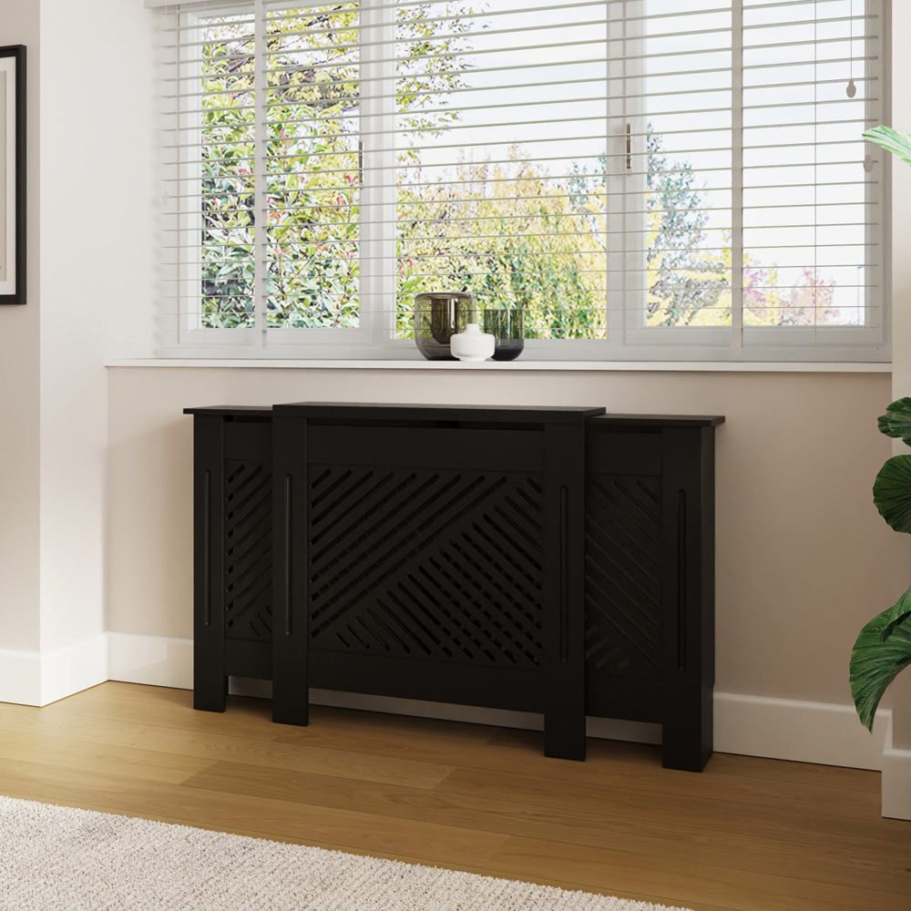 GFW Kobe Black Chevron Panel Design Adjustable Radiator Cover Image 4