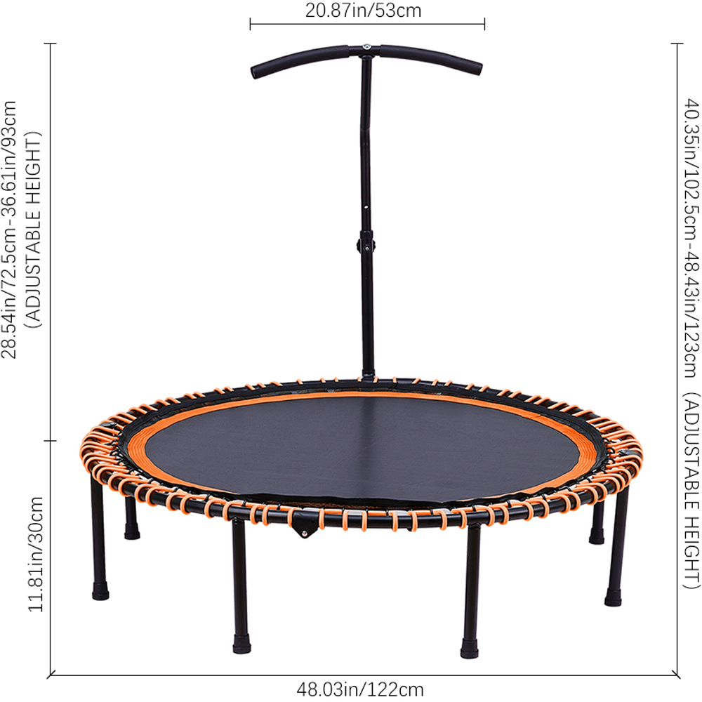 H&O Direct 48 inch Trampoline with Adjustable U Shaped Handle Image 5