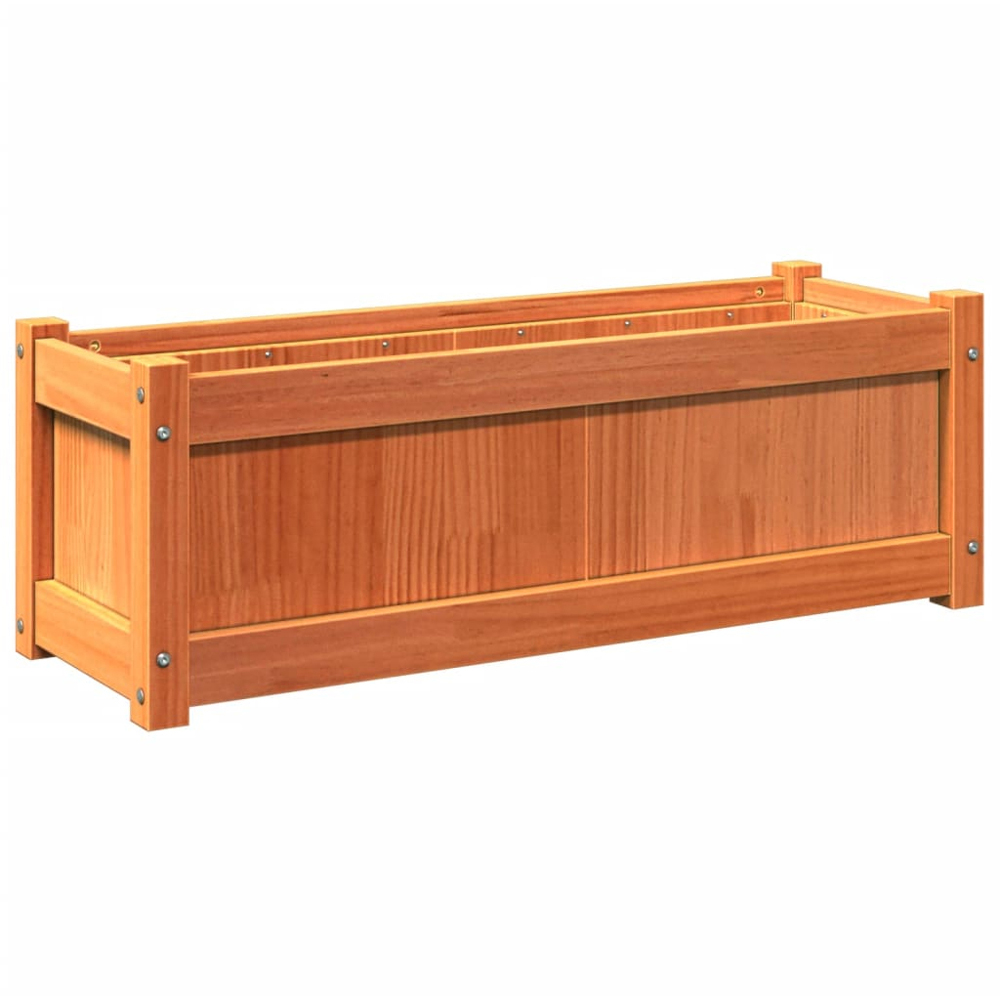 vidaXL Wax Brown Solid Pine Wood Garden Planter 31 x 90 x 31cm Image 6