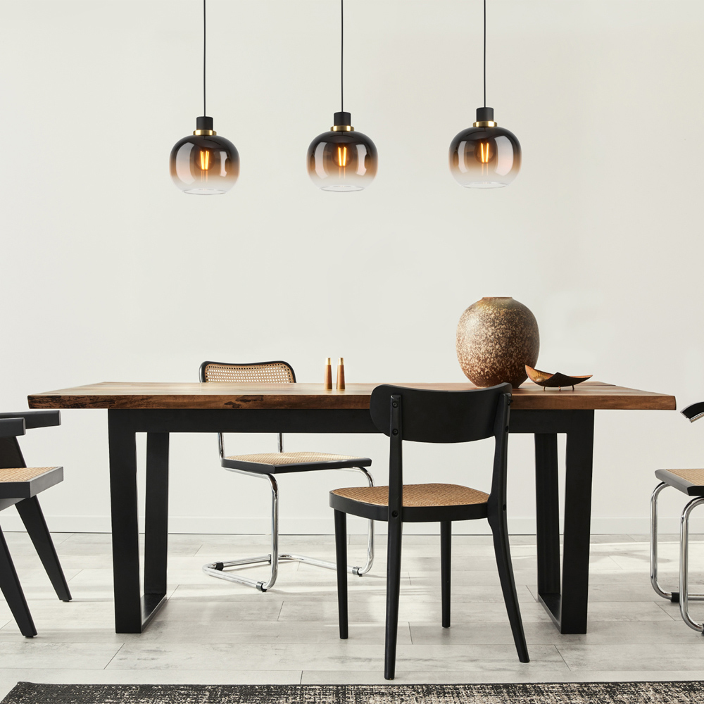EGLO Oilella Black and Brown Glass Pendant Light Image 2