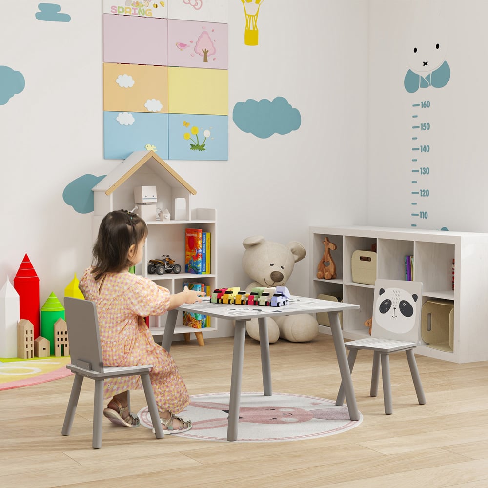 Tommy Toys 2 Seater Grey Kids Table and Chair Set Image 4