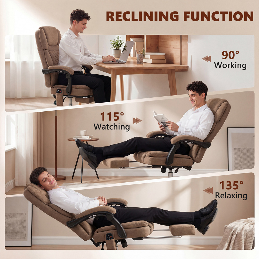 Portland Brown Massage and Heat Office Chair Image 2