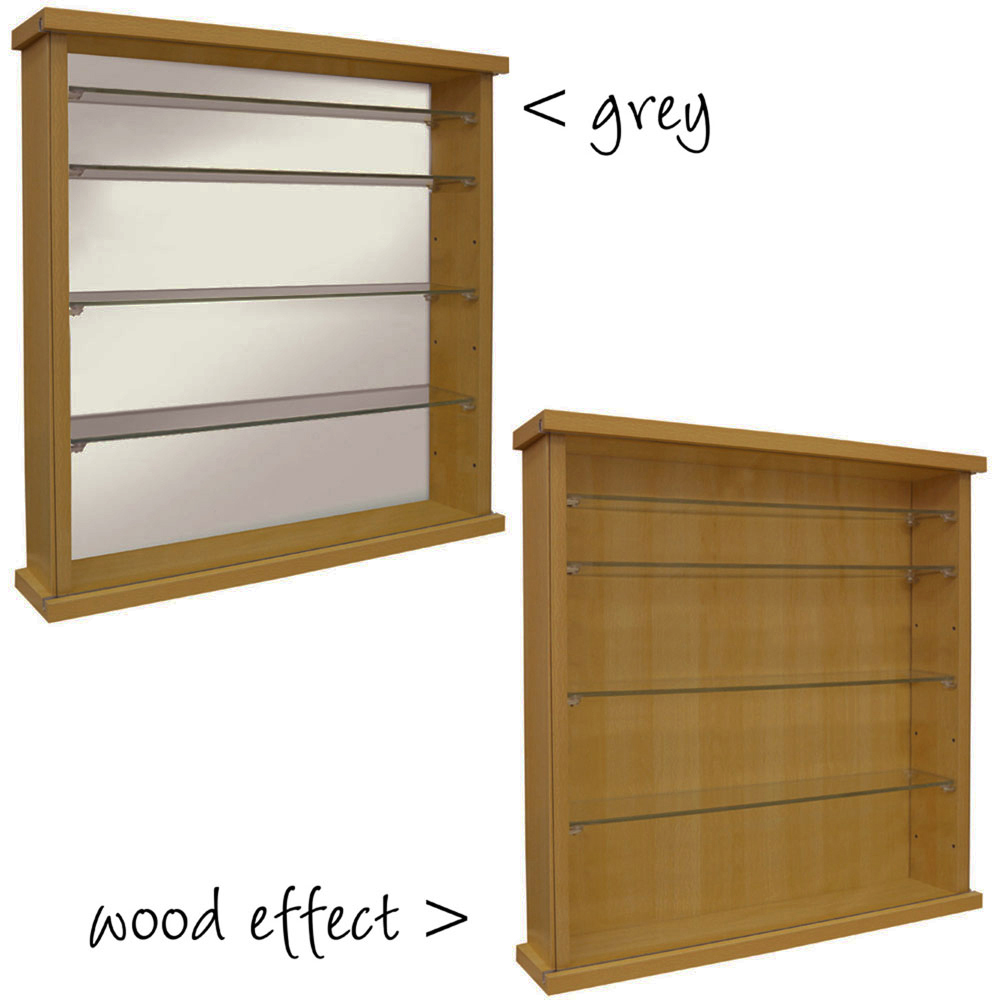 Watsons Collectors 4 Shelf Beech Glass Wall Display Cabinet Image 6