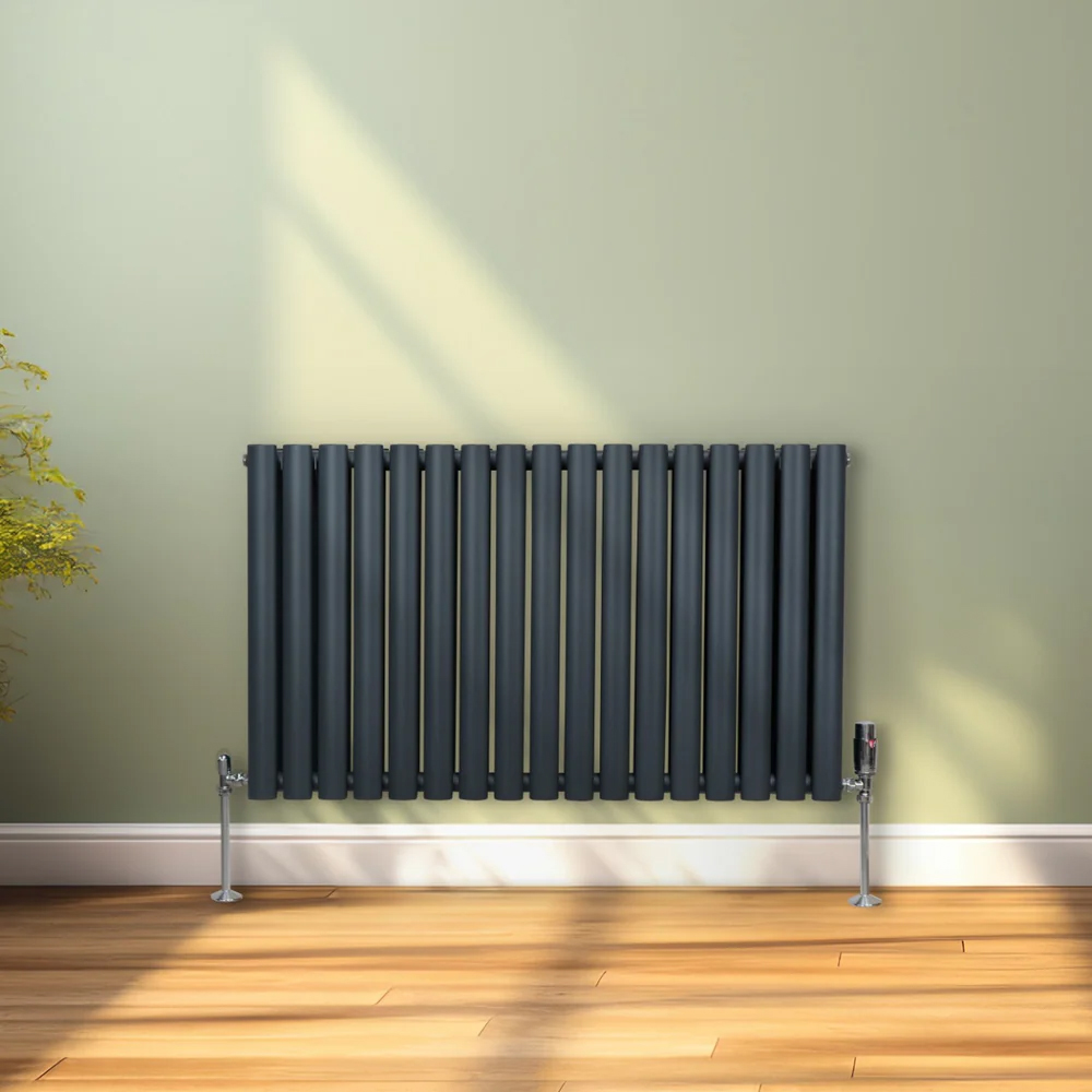 Monster Shop 4562BTU Anthracite Grey Oval Column Radiator 600 x 1020mm Image 2