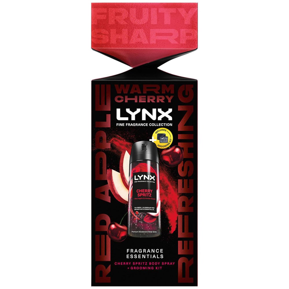 Lynx Fine Fragrance Cherry Spritz Scent Bodyspray with Grooming Kit Gift Set 4 Pack Image 4