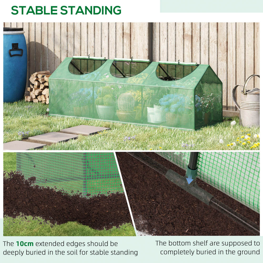 Outsunny 2 x 6.2ft Green PE Plastic Mini Greenhouse Image 5
