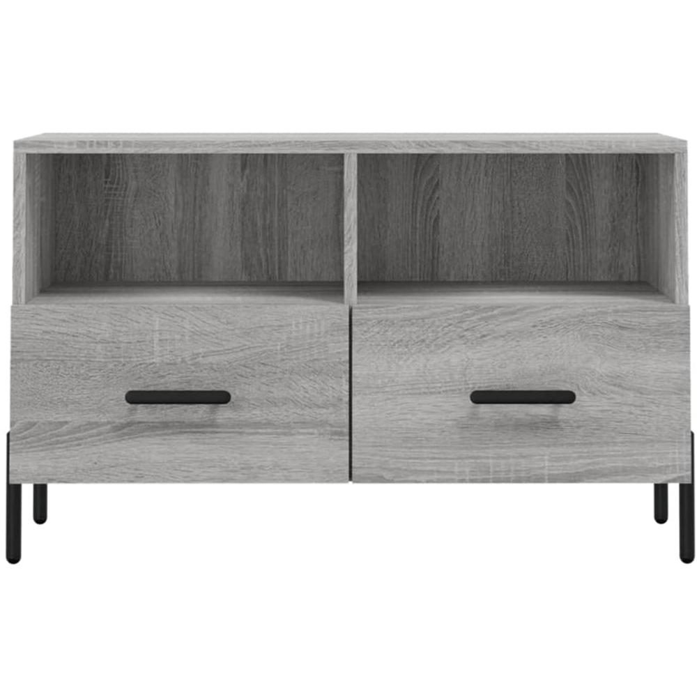 vidaXL 2 Door 2 Shelf Grey Sonoma TV Cabinet Image 5