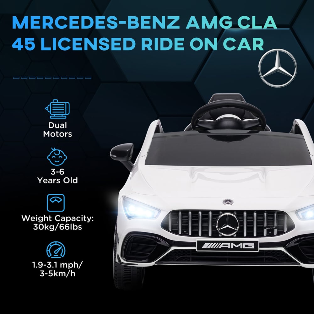 Tommy Toys White Mercedes Benz AMG CLA 45 Licensed Ride on Car 12V Image 4