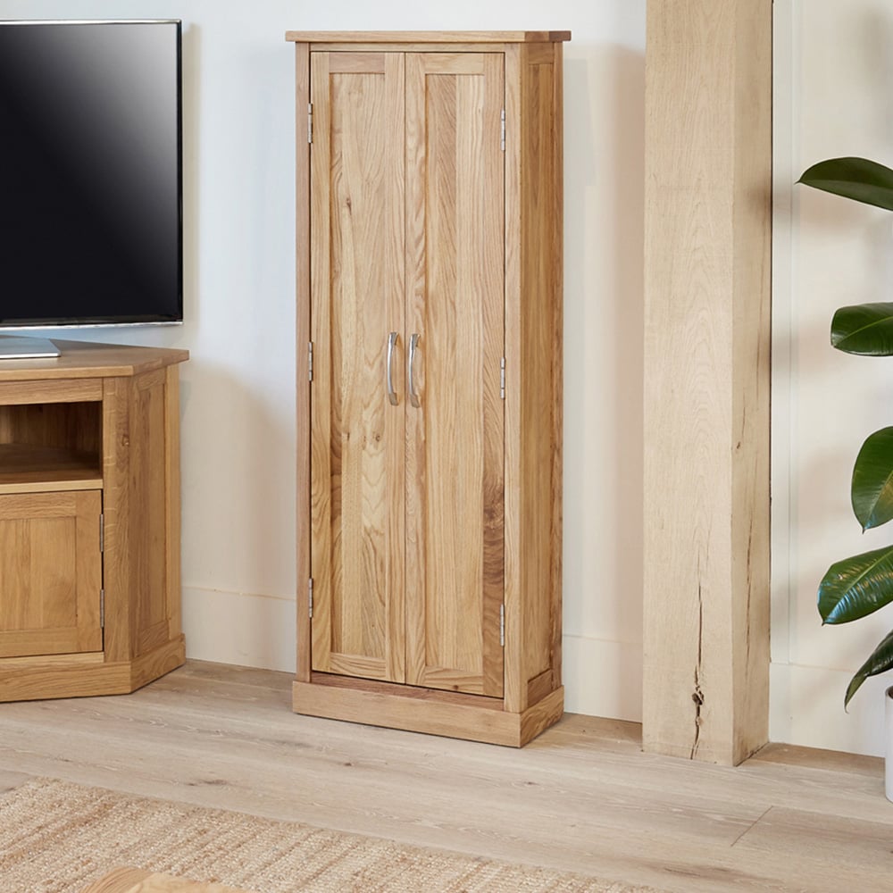 Baumhaus Mobel 4 Shelf Oak DVD Storage Cupboard Image 4