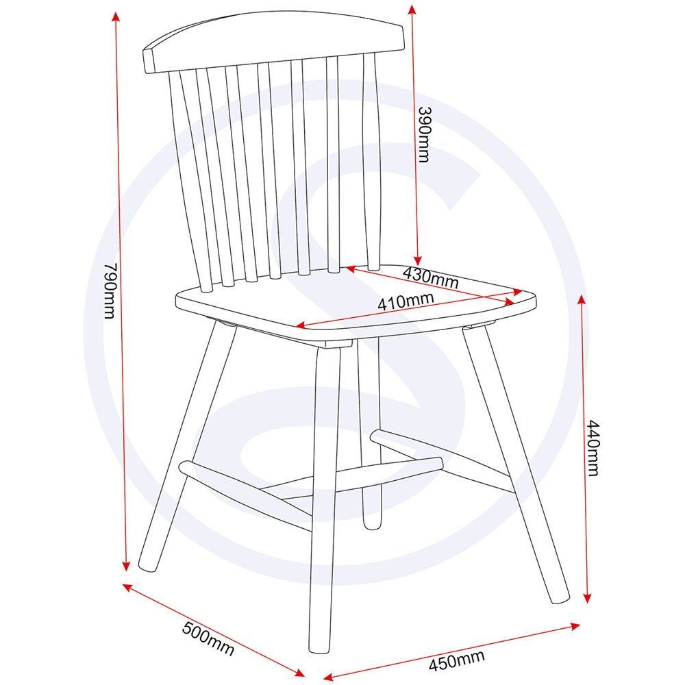 Seconique Emery Set of 2 White Dining Chair Image 6