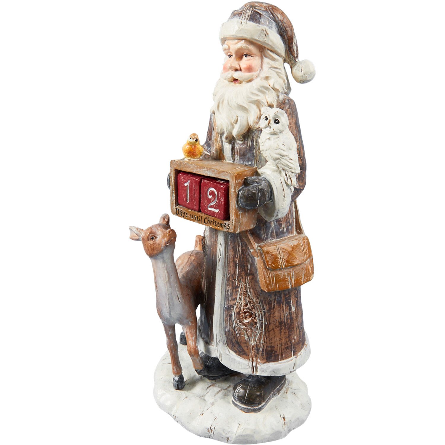 Wood Effect Santa Advent - Grey Image 2