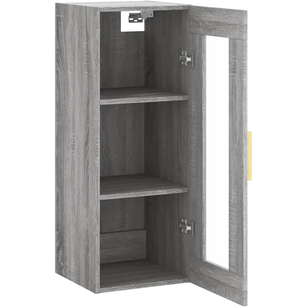 vidaXL Single Glass Door Grey Sonoma Wall Mounted Cabinet Image 7