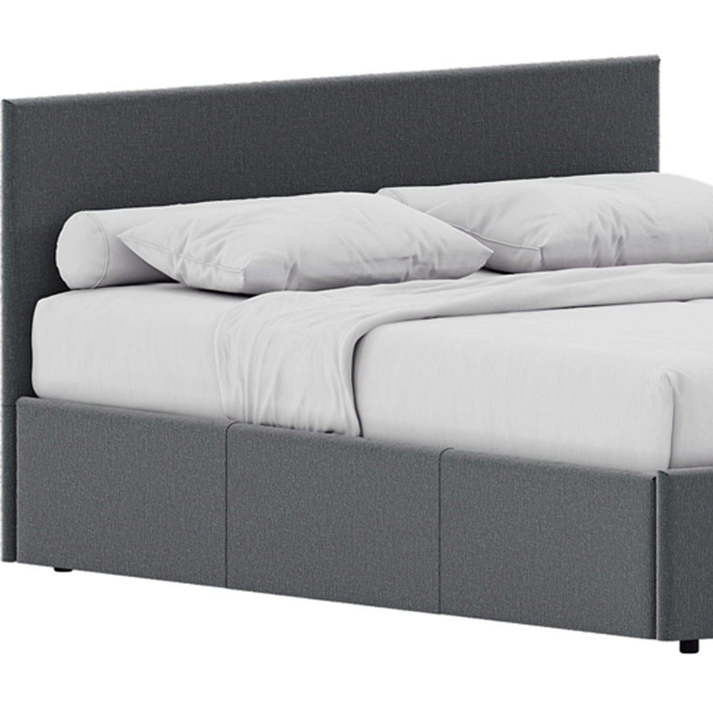 Vida Designs Veronica Double Light Grey Linen Ottoman Bed Image 3