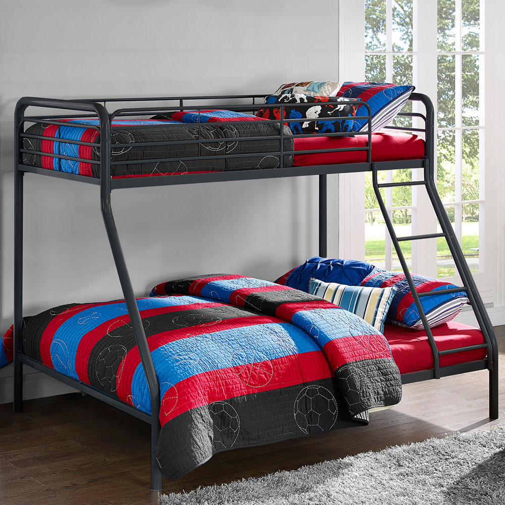 Dorel Single with Double Black Metal Bunk Bed Image 7